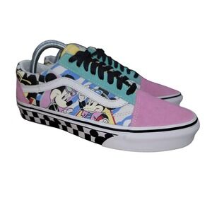 Vans x Disney Womens Sz 9 Multicolor Mickey Mouse Skate Sneaker Checkered Shoes